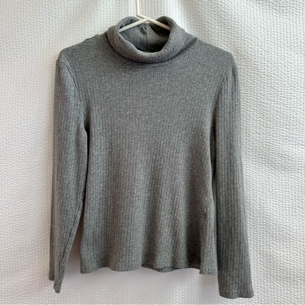 SHEIN Gray Turtleneck Long Sleeve Sweater Size: 2XL Women’s